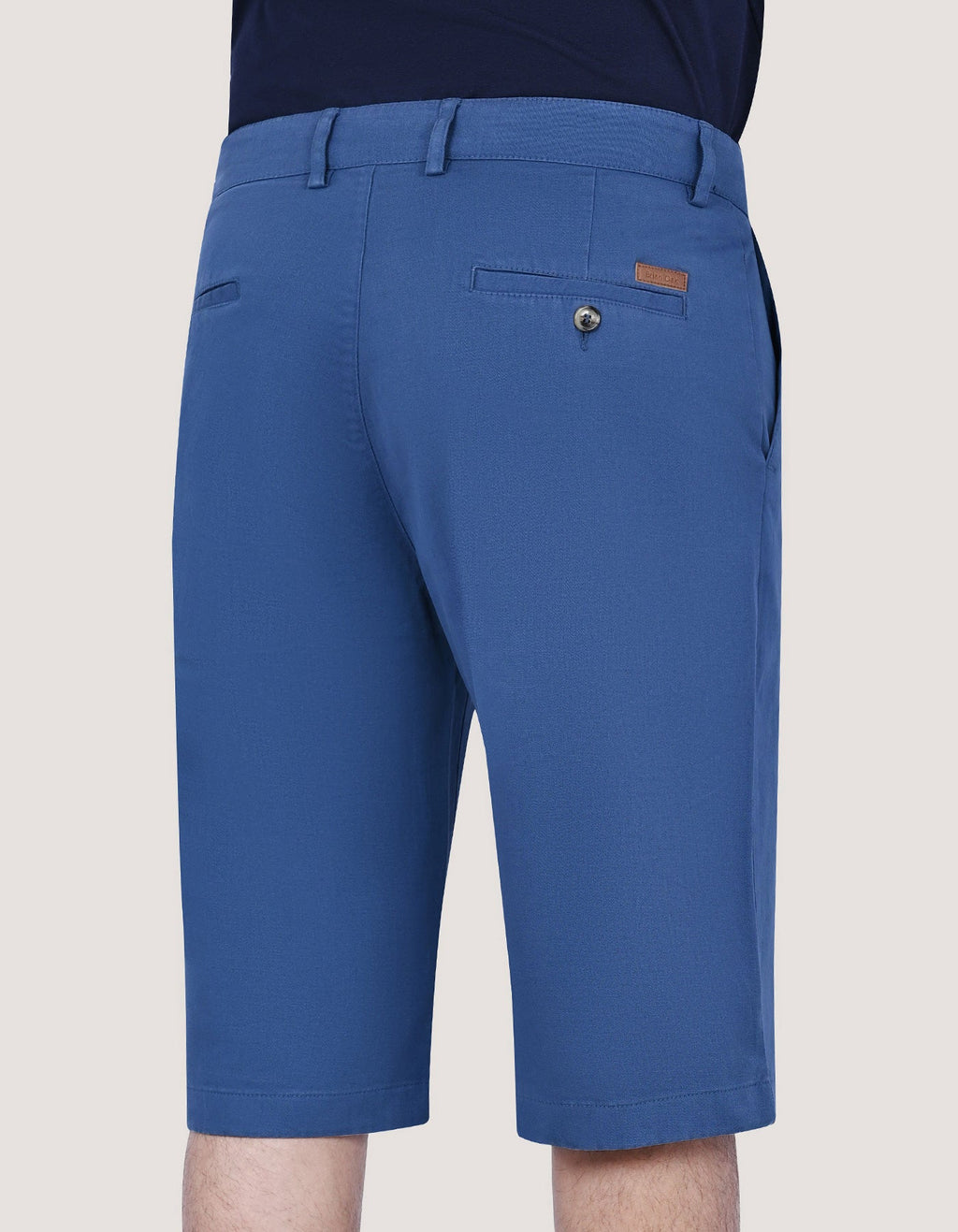 Medium Blue Cotton Blend Shorts
