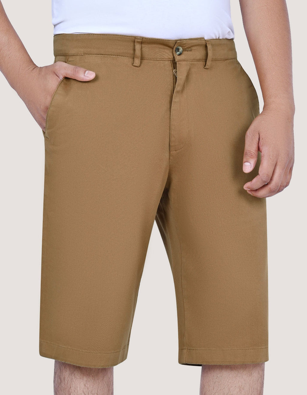 Rust Comfort Fit Denim Shorts