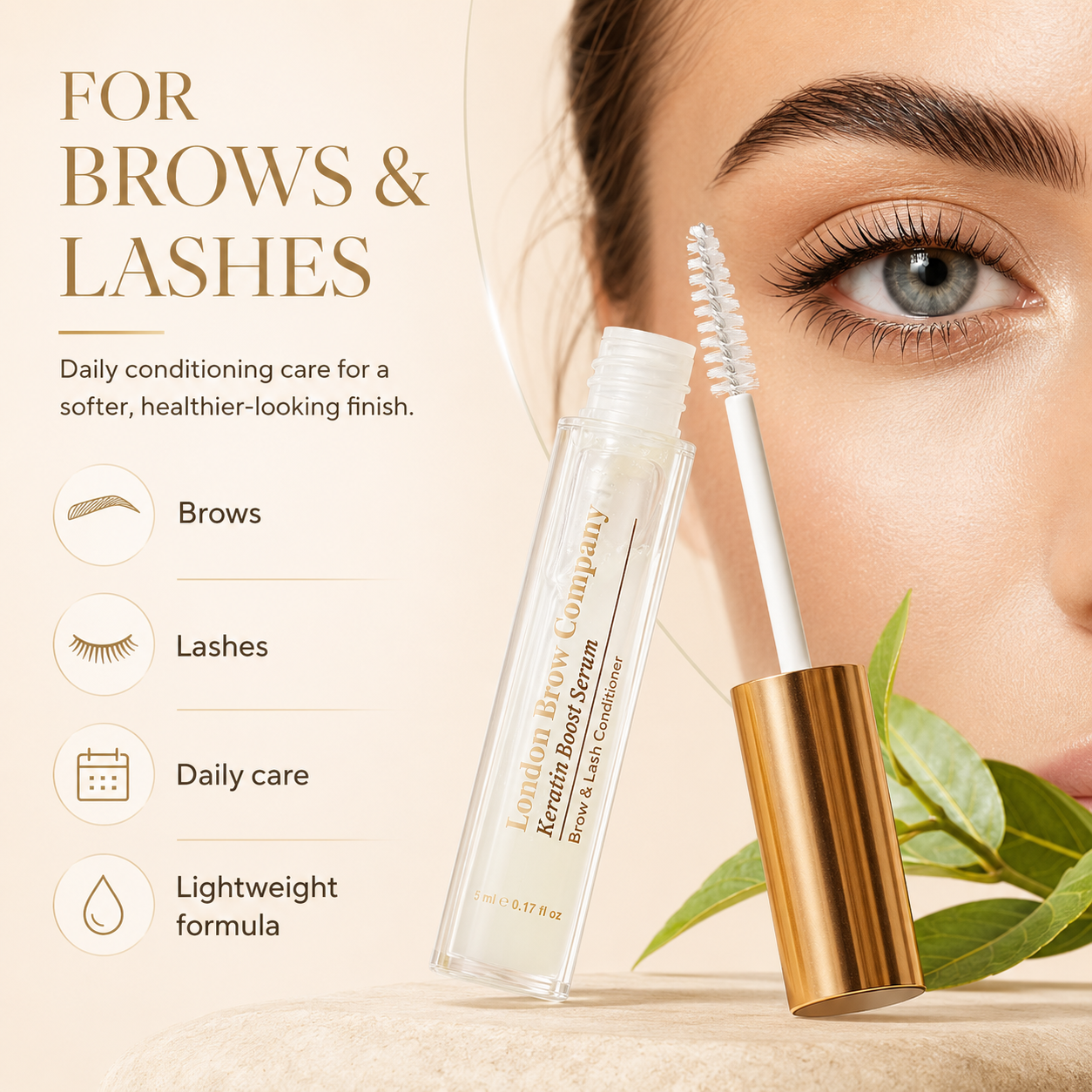 London Brow Keratin Brow & Lash Boost Serum - Vegan Aftercare Treatment
