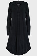 Killstar Last Quarter Hooded Cardigan – Black Knit Gothic Dip Hem Wrap