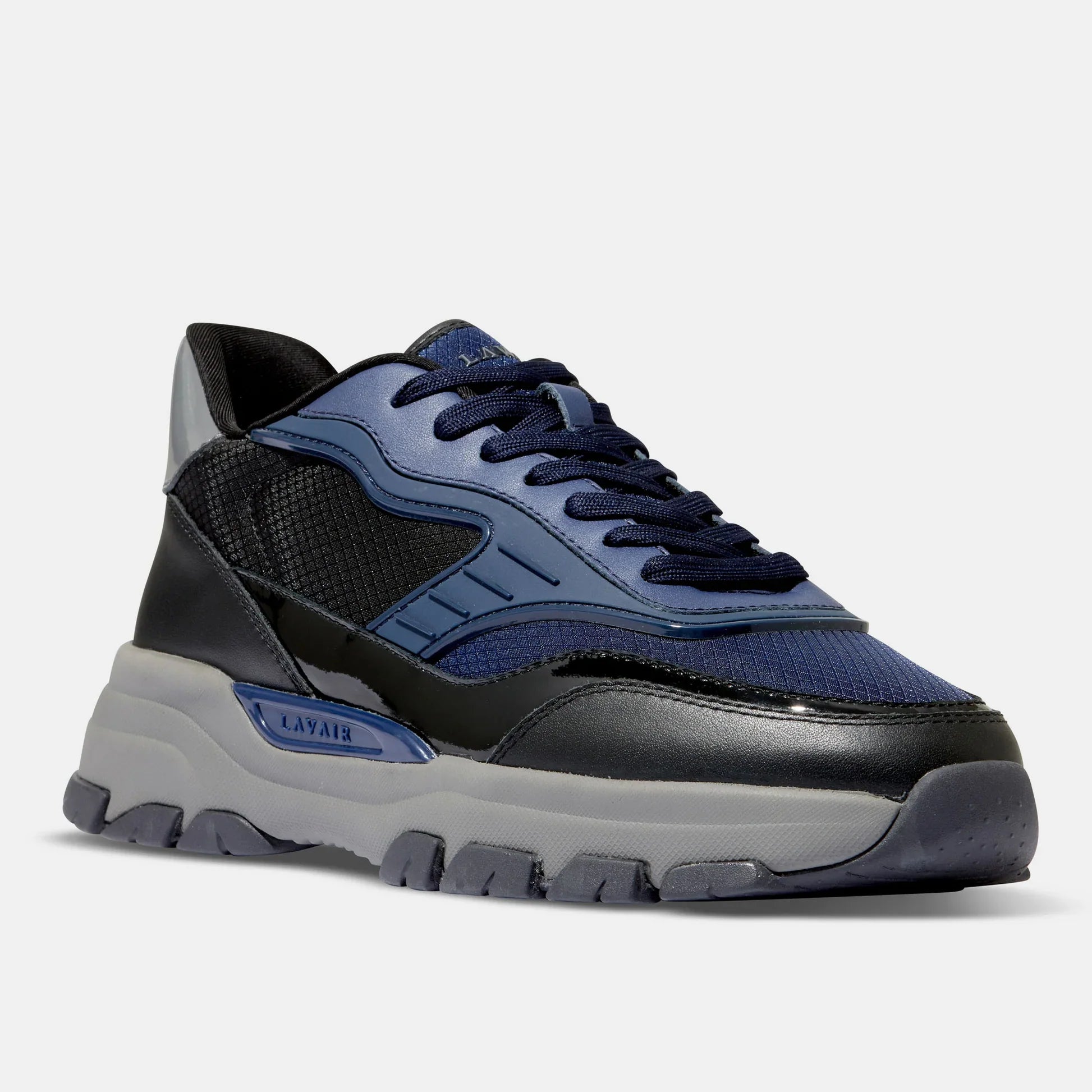 Lavair Pacific 2.0 Navy Chunky Leather Trainers - Men's UK 6 EU 40