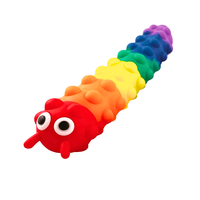 PoundFun Light Up Caterpillar Fidget Toy – Silicone Sensory Push Popper