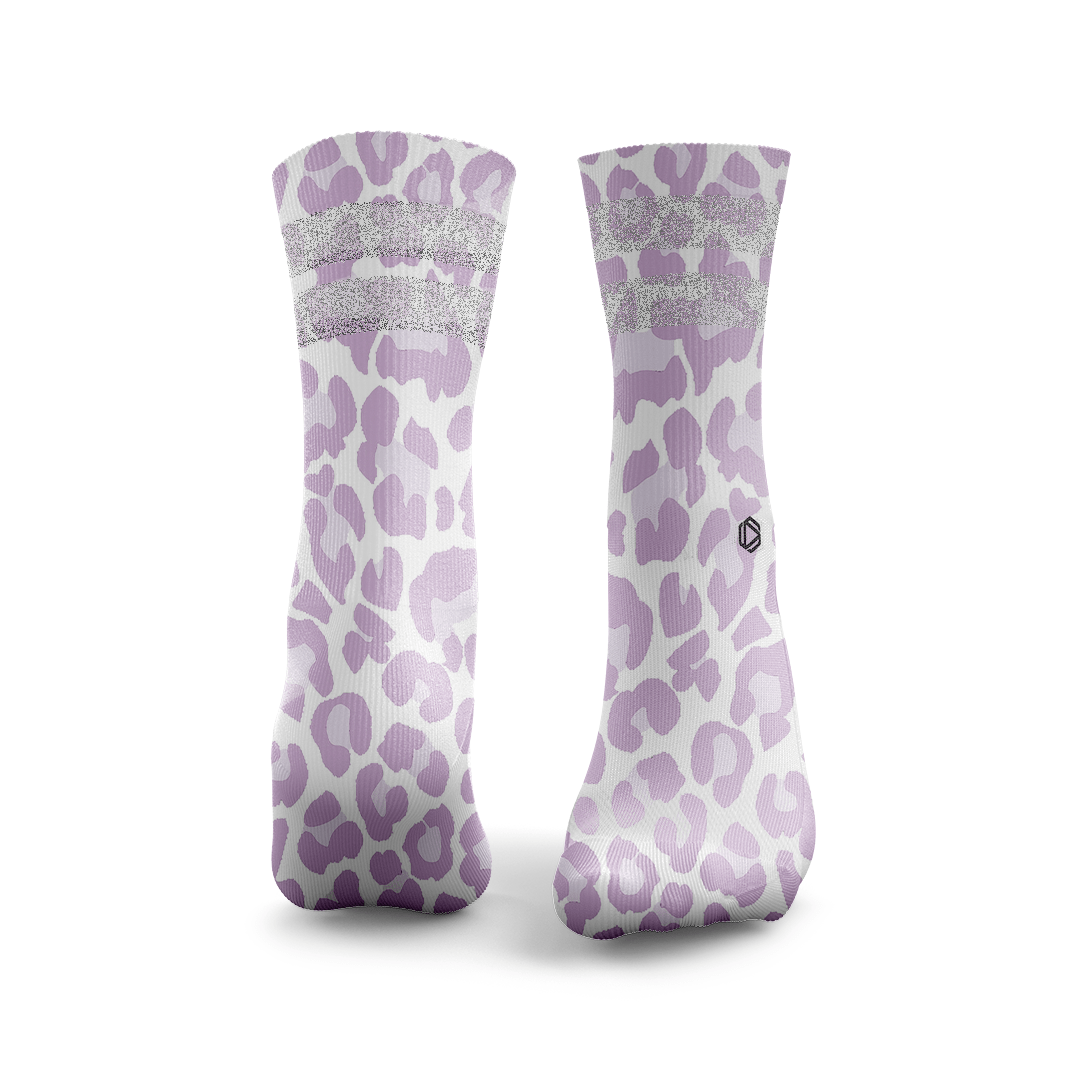 Leopard Print Glitter Socks