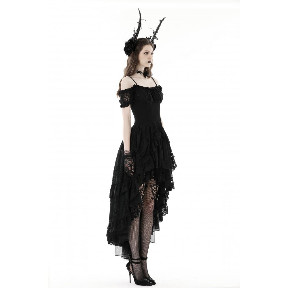 Dark In Love Lilinoe Dress – Off Shoulder Lace Up Gothic Dress
