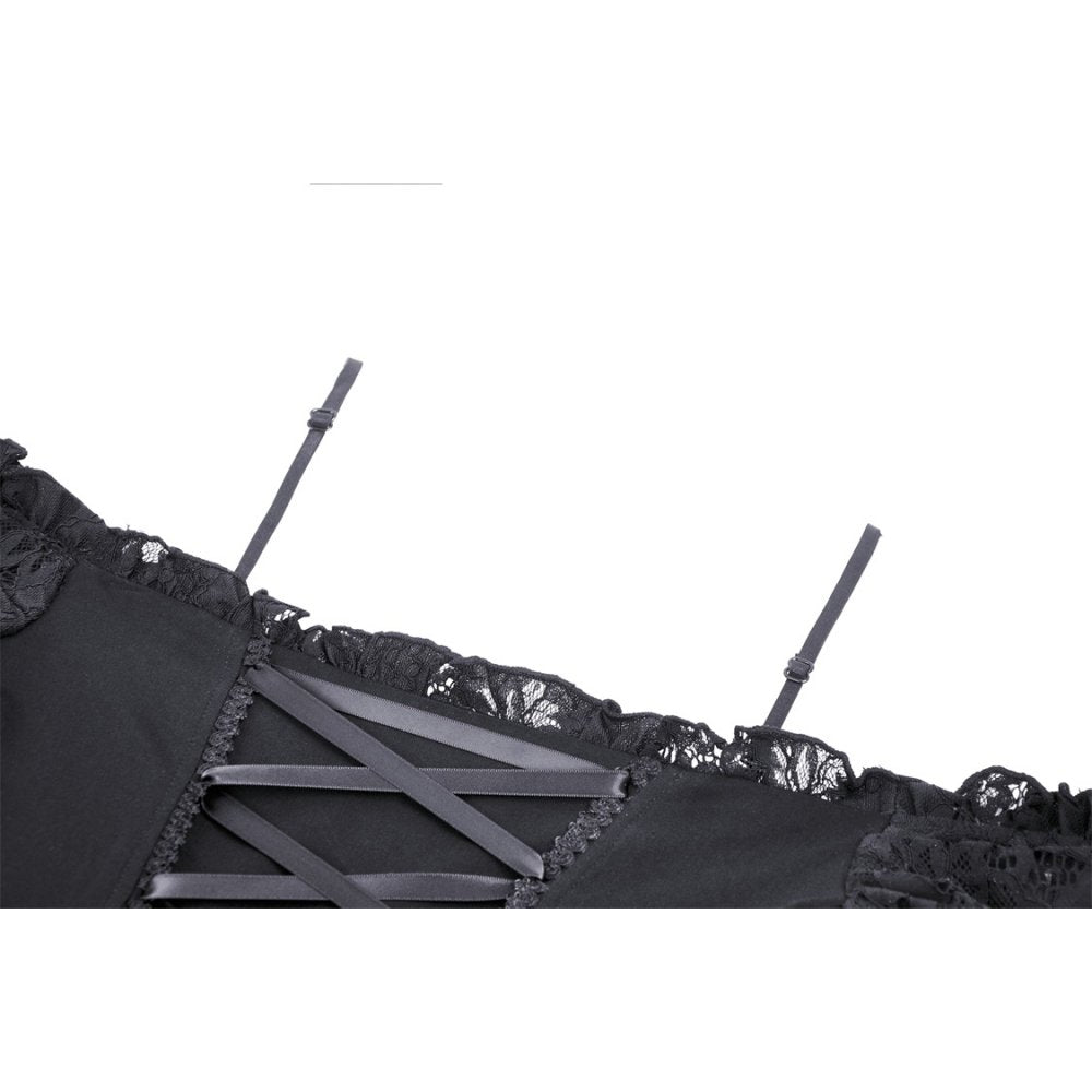Dark In Love Lilinoe Dress – Off Shoulder Lace Up Gothic Dress
