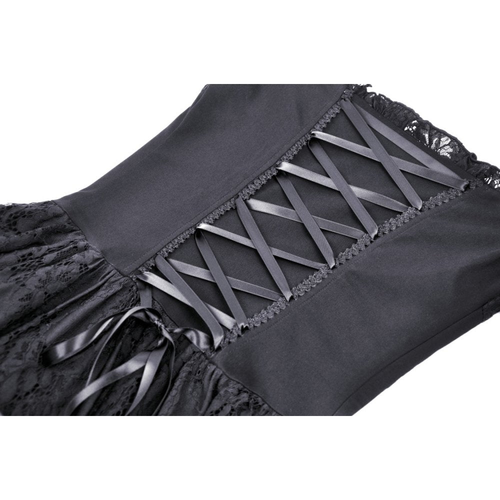 Dark In Love Lilinoe Dress – Off Shoulder Lace Up Gothic Dress