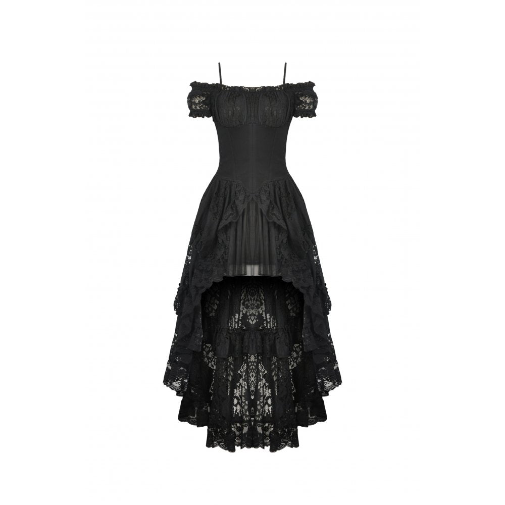 Dark In Love Lilinoe Dress – Off Shoulder Lace Up Gothic Dress