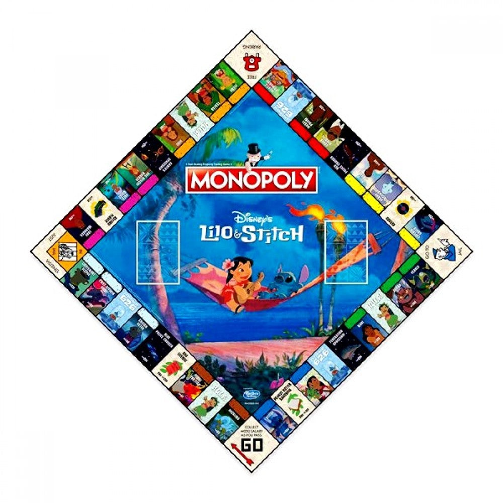 Disney Lilo & Stitch Monopoly Board Game – Classic Family Tabletop Game