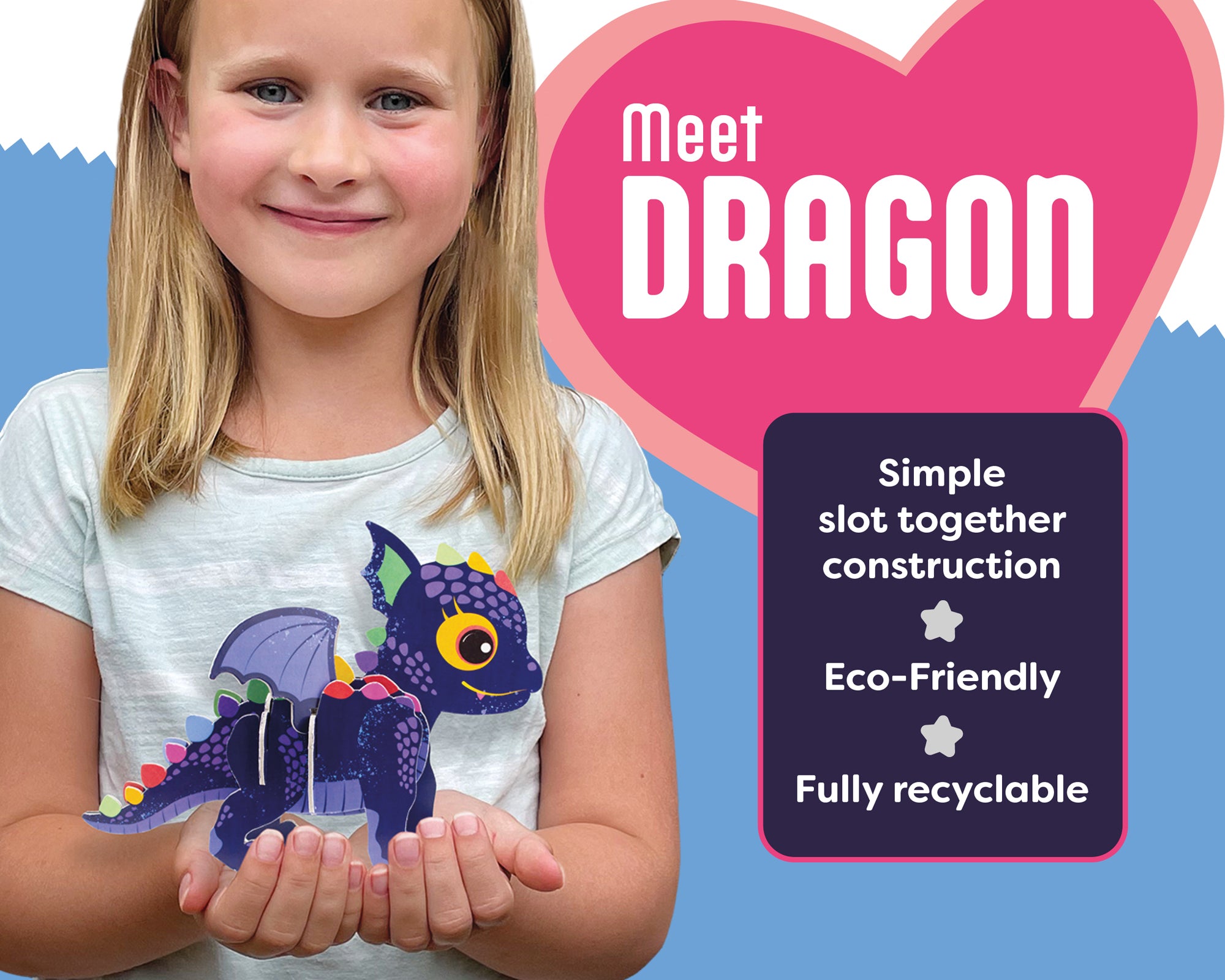 Build Your Own Dragon Cardboard Construction Kit – Eco-Friendly STEM Toy