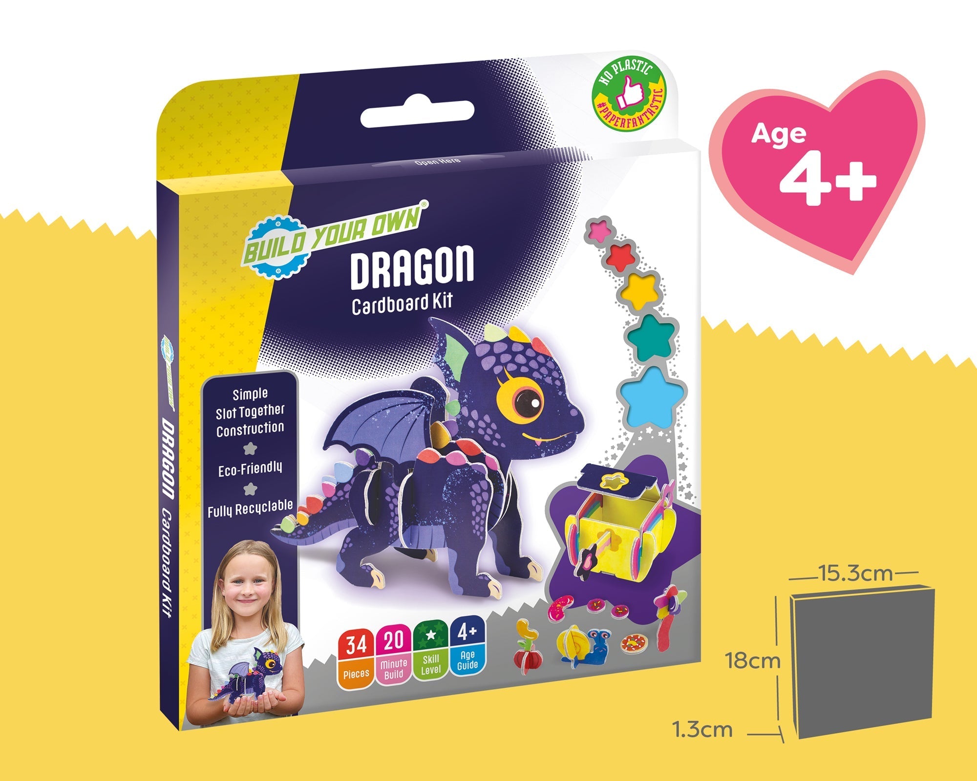 Build Your Own Dragon Cardboard Construction Kit – Eco-Friendly STEM Toy