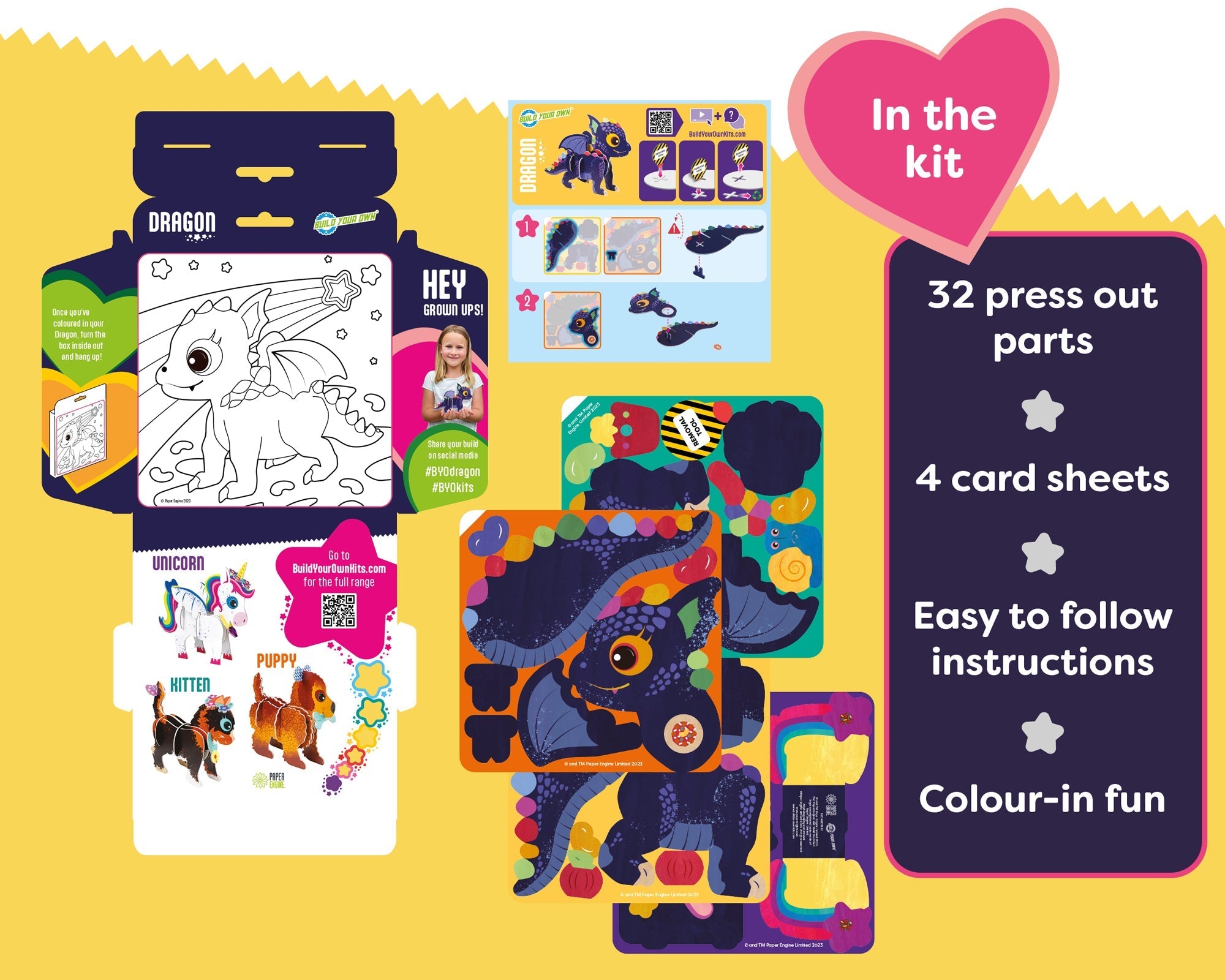 Build Your Own Dragon Cardboard Construction Kit – Eco-Friendly STEM Toy