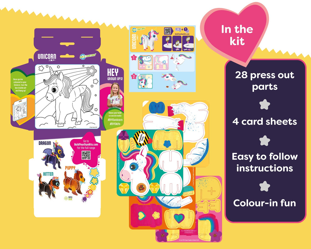 Build Your Own Unicorn Cardboard STEM Kit – Eco-Friendly Toy by Snaps