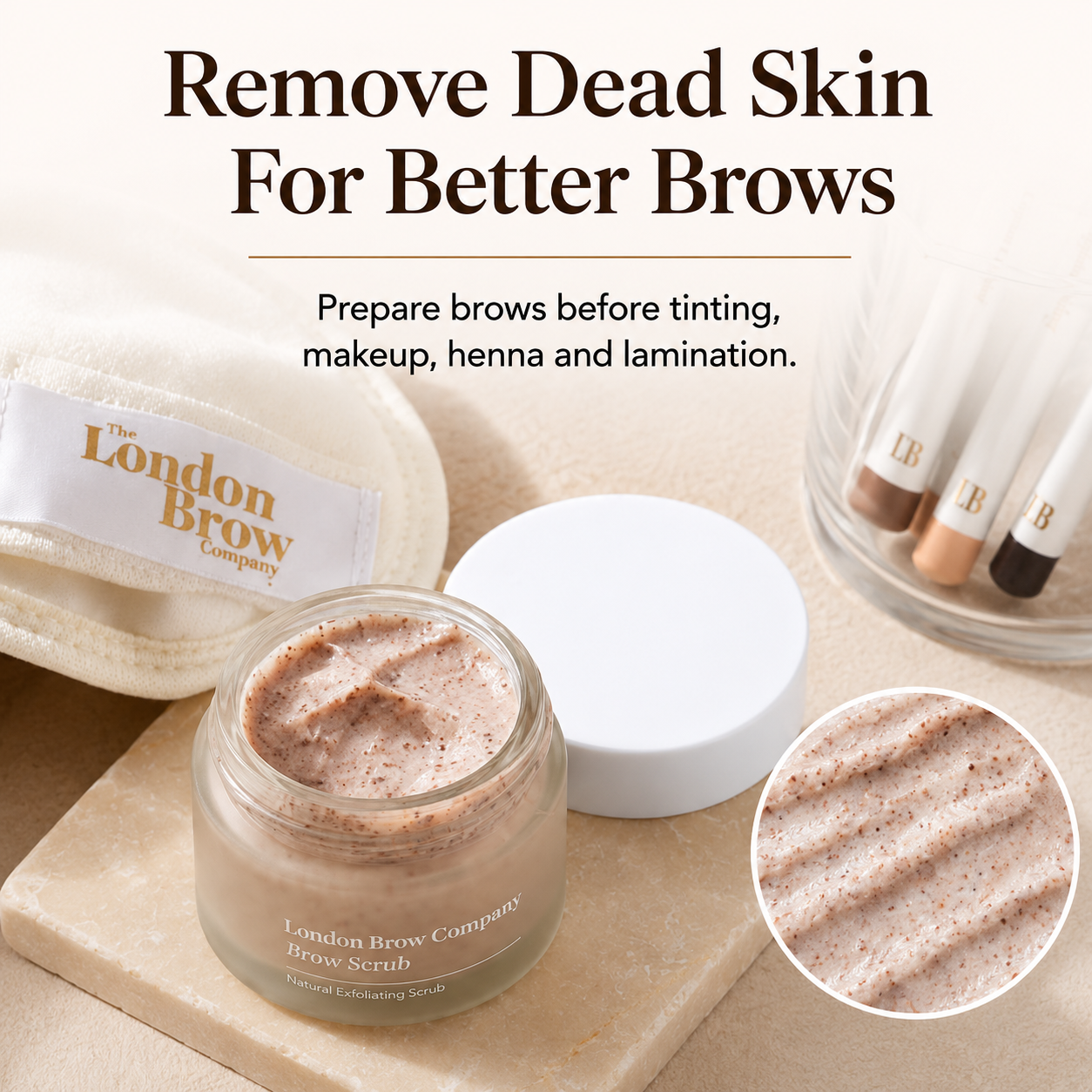 London Brow Exfoliating Brow Scrub – Natural Henna & Tint Prep (50g)