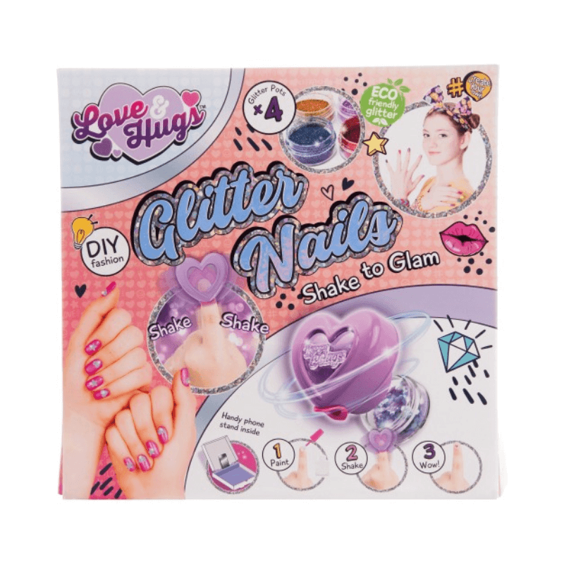 Love & Hugs Eco Friendly Glitter Nail Kit – Biodegradable Nail Art