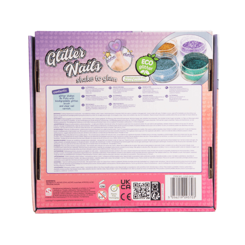 Love & Hugs Eco Friendly Glitter Nail Kit – Biodegradable Nail Art