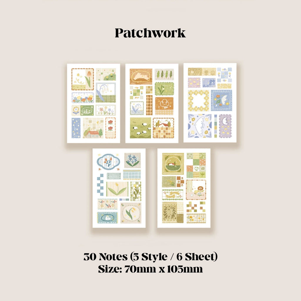 LuLuFun Studio Patchwork Scrapbook Decorative Paper and Paper Clips Set