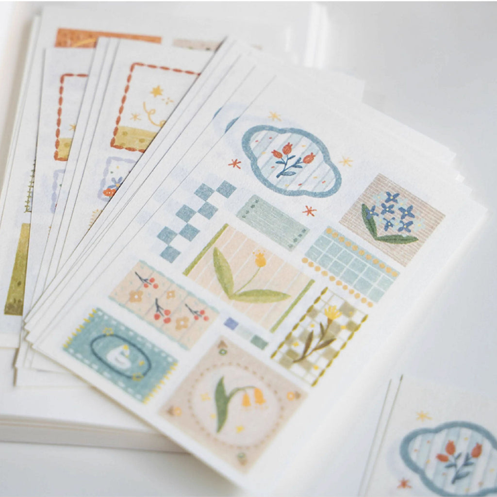 LuLuFun Studio Patchwork Scrapbook Decorative Paper and Paper Clips Set
