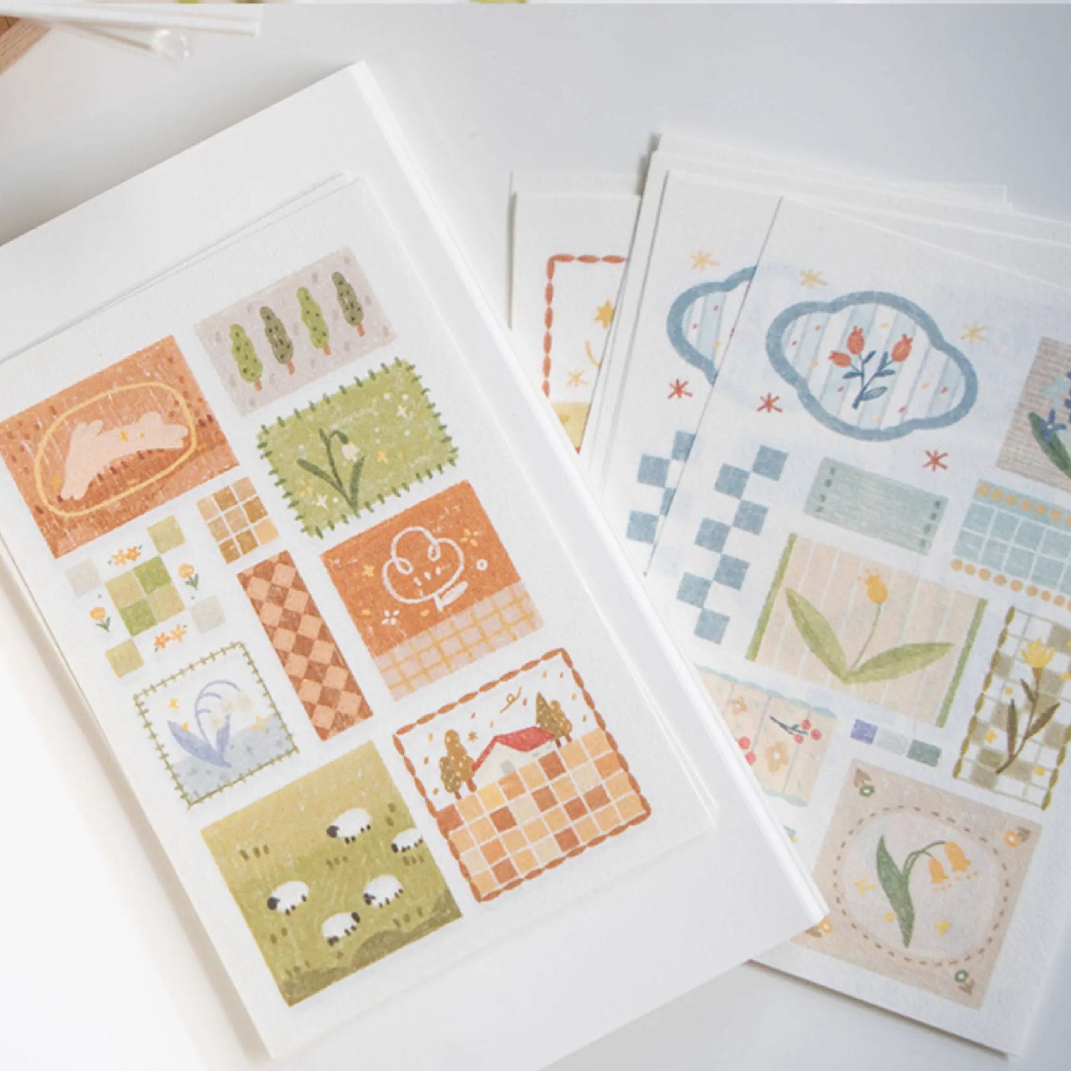 LuLuFun Studio Patchwork Scrapbook Decorative Paper and Paper Clips Set