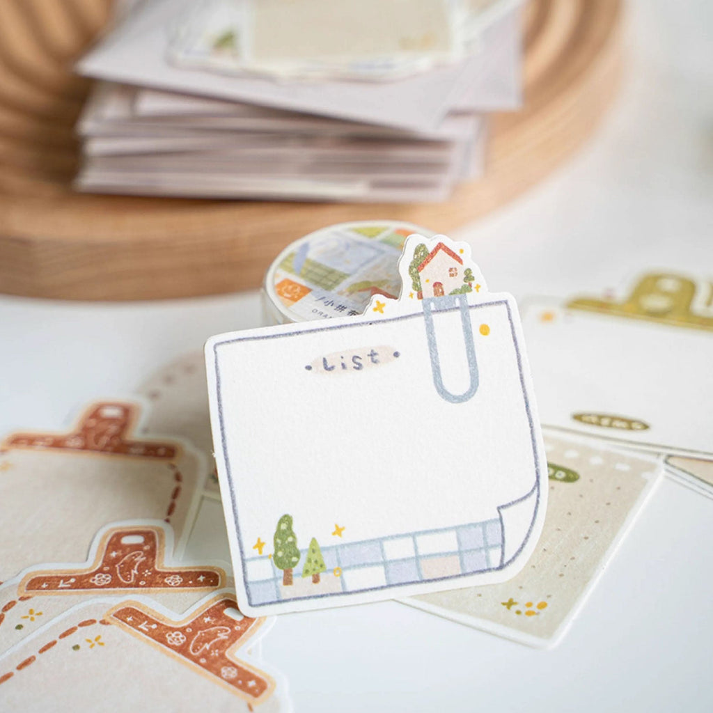 LuLuFun Studio Patchwork Scrapbook Decorative Paper and Paper Clips Set