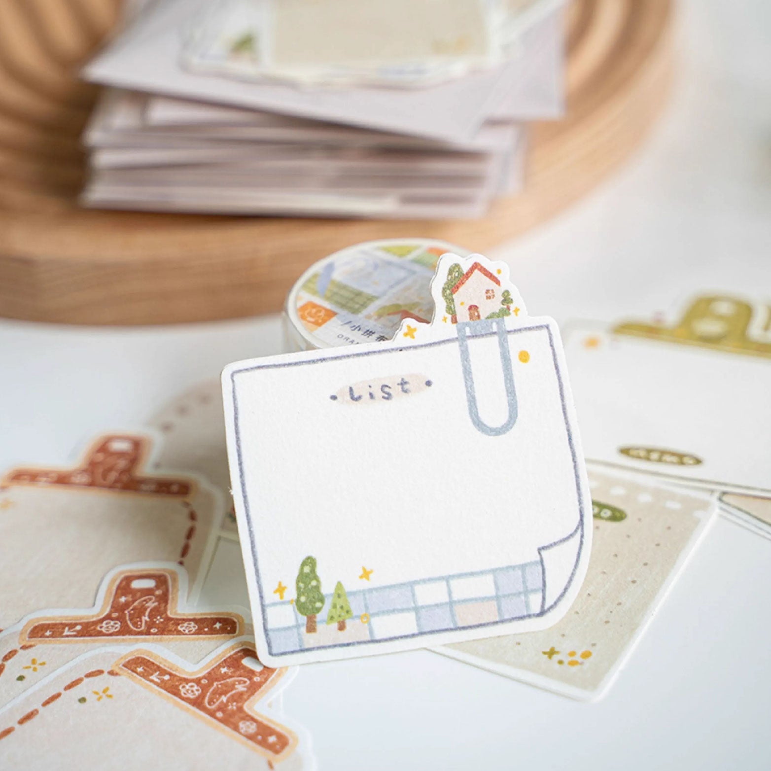 LuLuFun Studio Patchwork Scrapbook Decorative Paper and Paper Clips Set