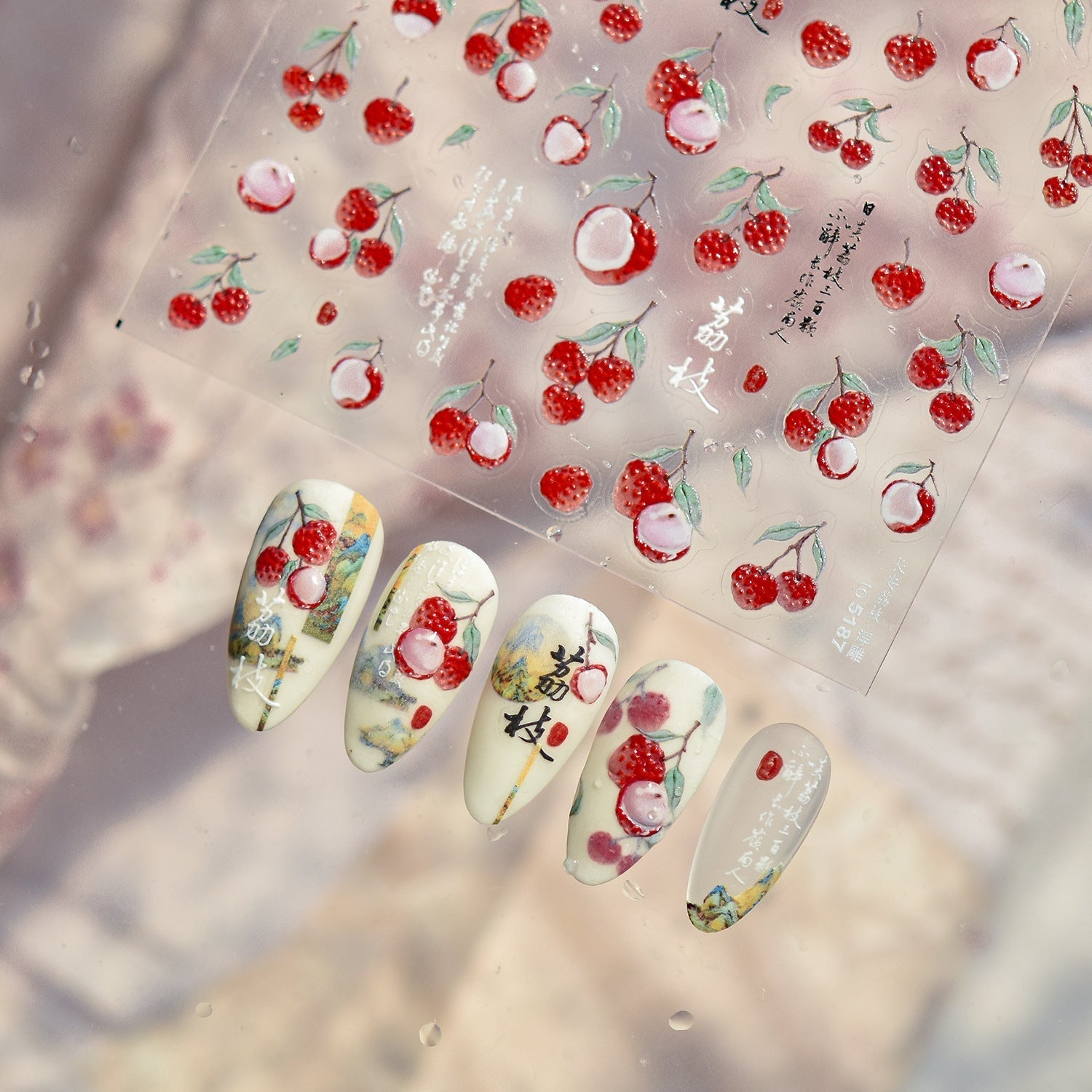 LuLuFun Studio Lychee Nail Deco Stickers – Ultra-Thin DIY Nail Art Decals