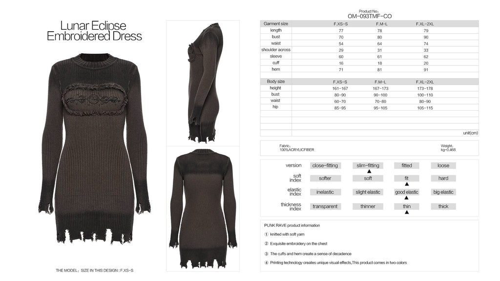 Punk Rave Lunar Eclipse Embroidered Gothic Maxi Dress – Burgundy Black