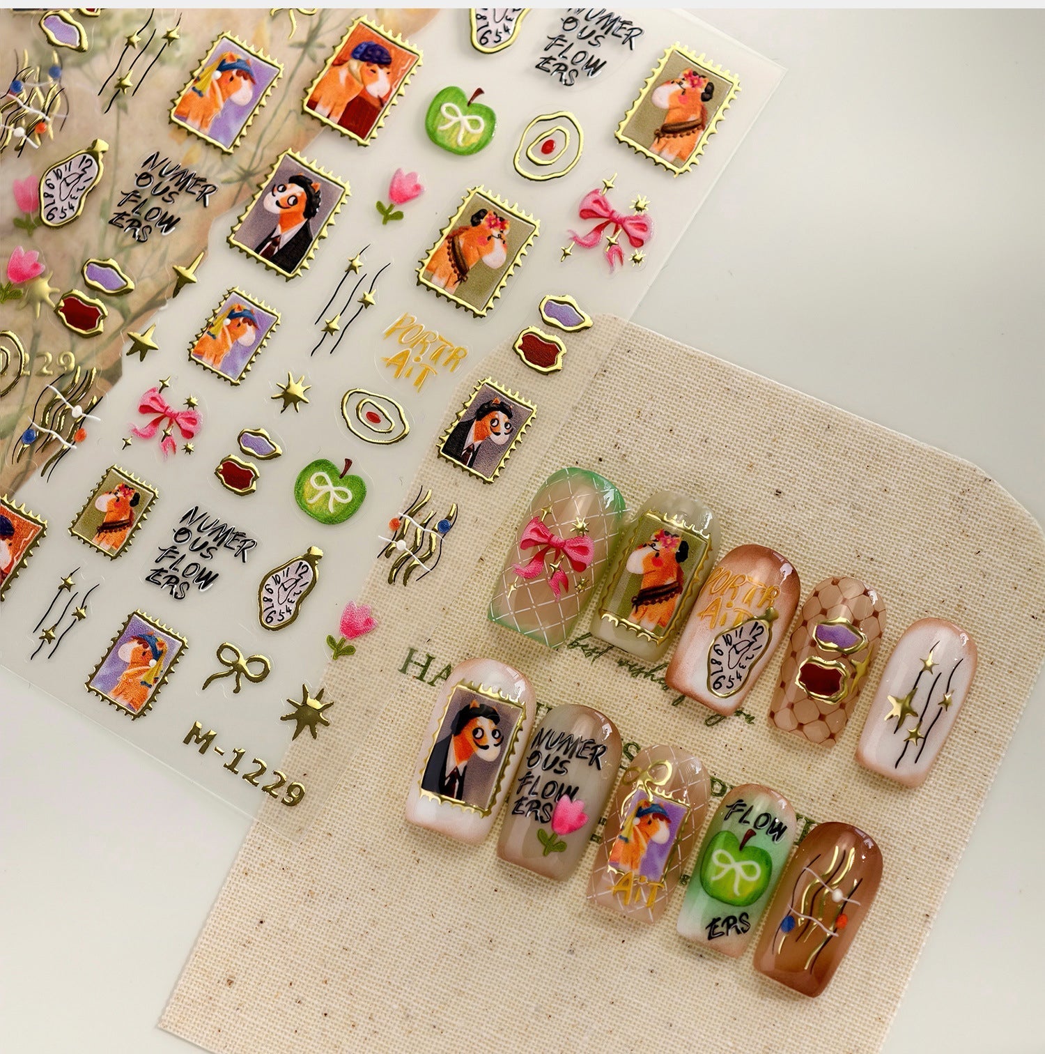 LuLuFun Studio World Famous Paintings Nail Art Stickers - 1 Sheet