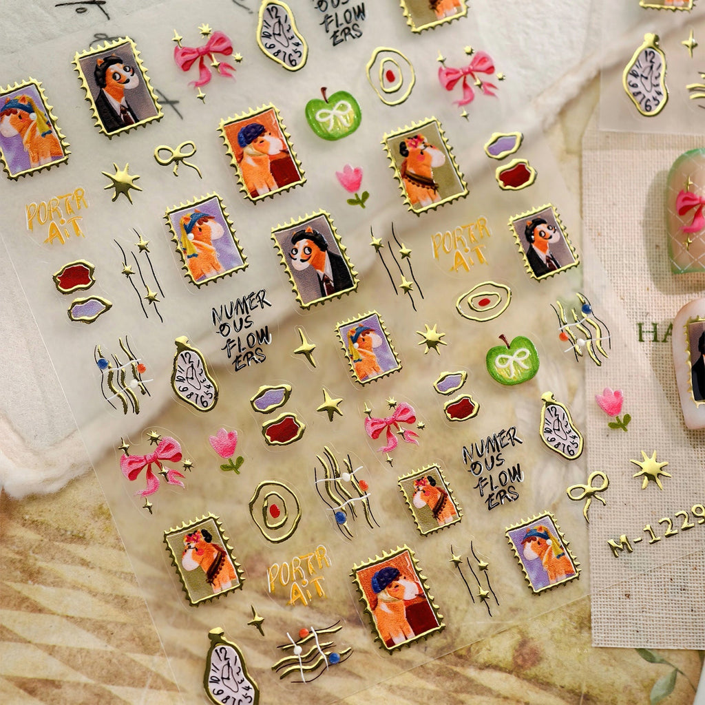 LuLuFun Studio World Famous Paintings Nail Art Stickers - 1 Sheet