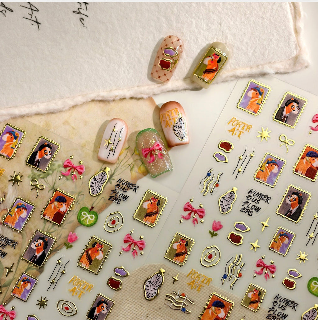 LuLuFun Studio World Famous Paintings Nail Art Stickers - 1 Sheet