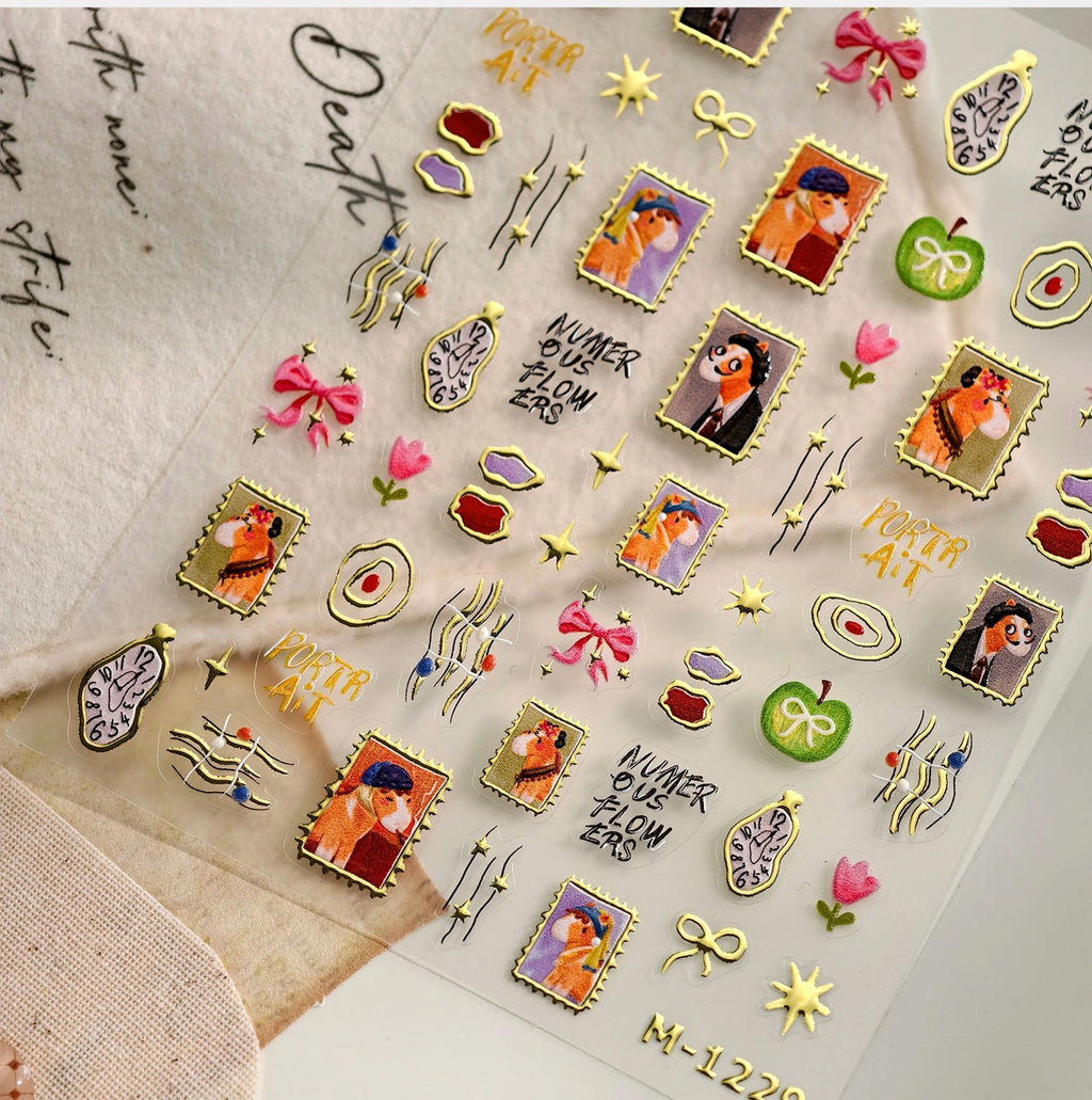 LuLuFun Studio World Famous Paintings Nail Art Stickers - 1 Sheet