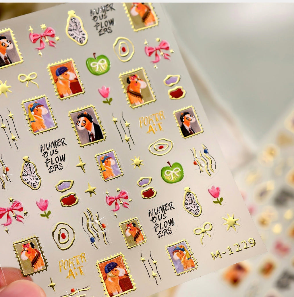 LuLuFun Studio World Famous Paintings Nail Art Stickers - 1 Sheet