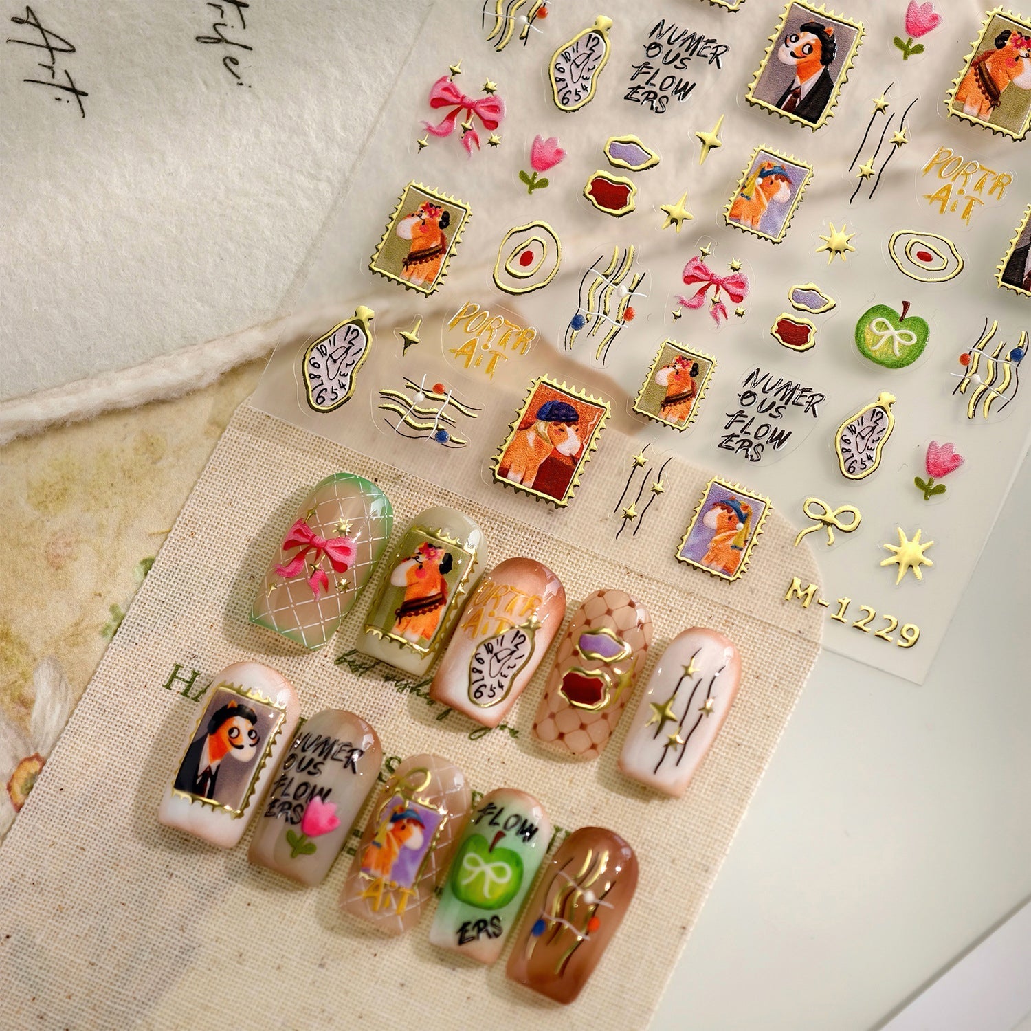 LuLuFun Studio World Famous Paintings Nail Art Stickers - 1 Sheet