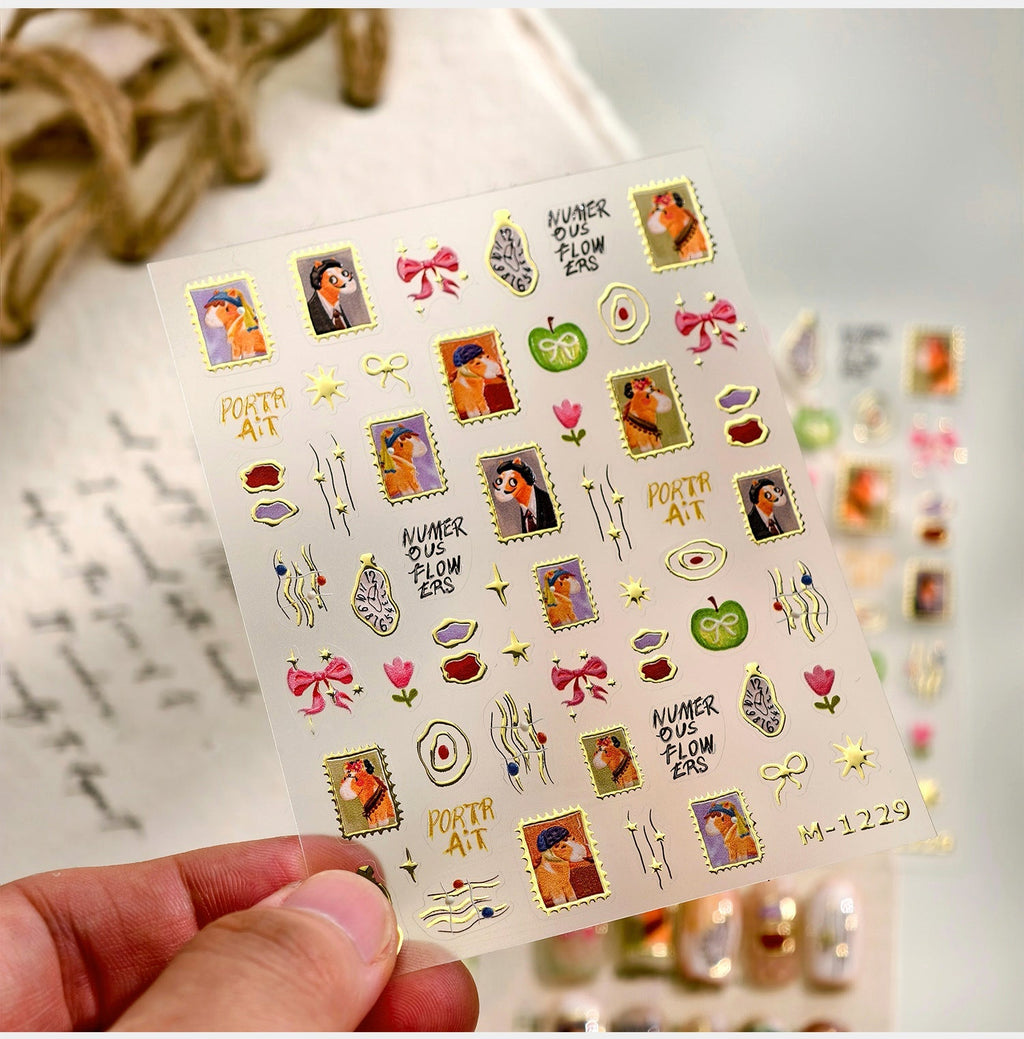LuLuFun Studio World Famous Paintings Nail Art Stickers - 1 Sheet