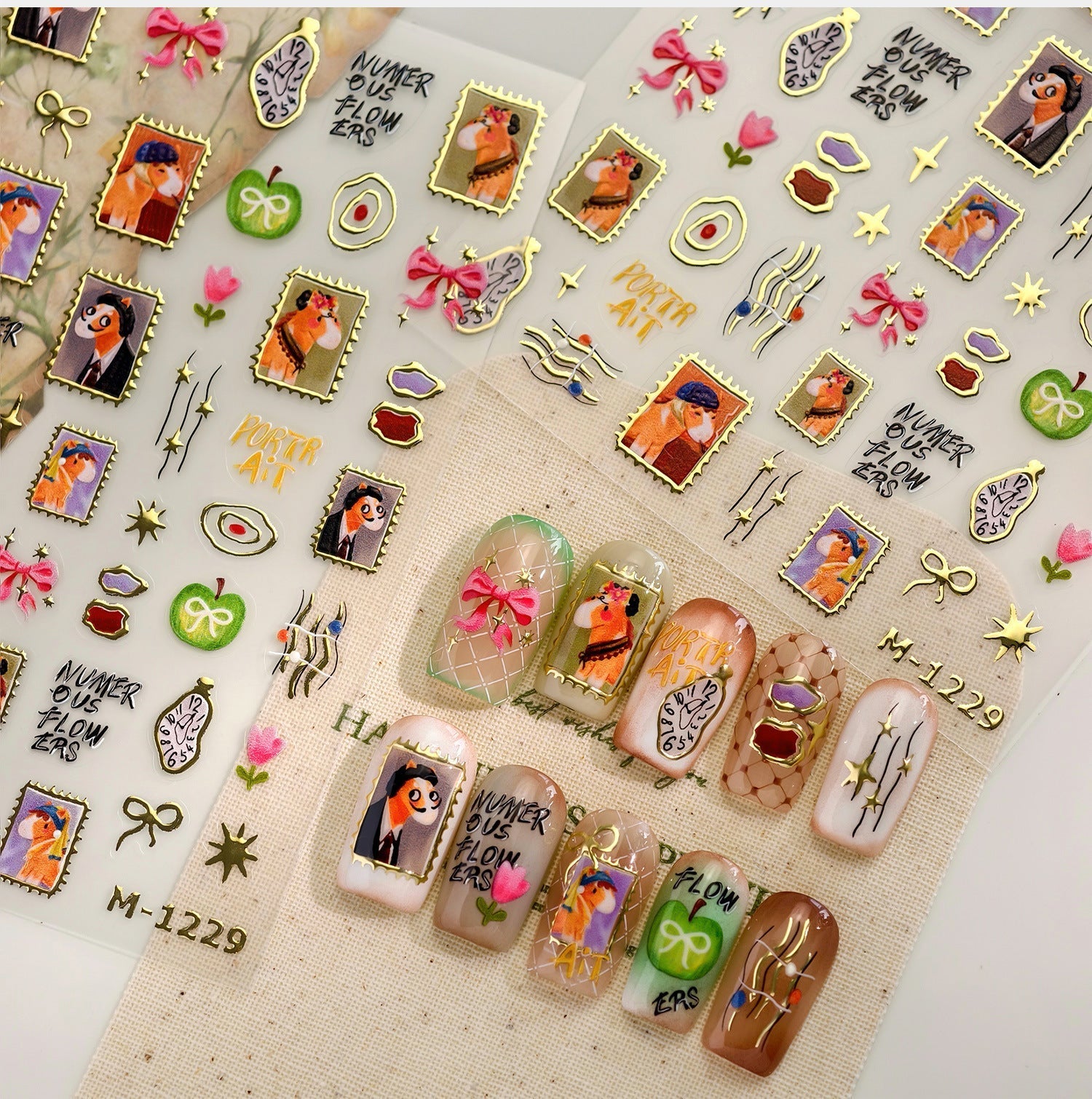 LuLuFun Studio World Famous Paintings Nail Art Stickers - 1 Sheet