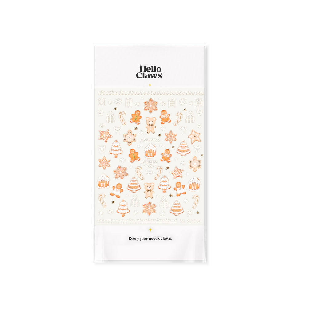 LuLuFun Studio Gingerbread Nail Deco Stickers – DIY Holiday Nail Art Decals