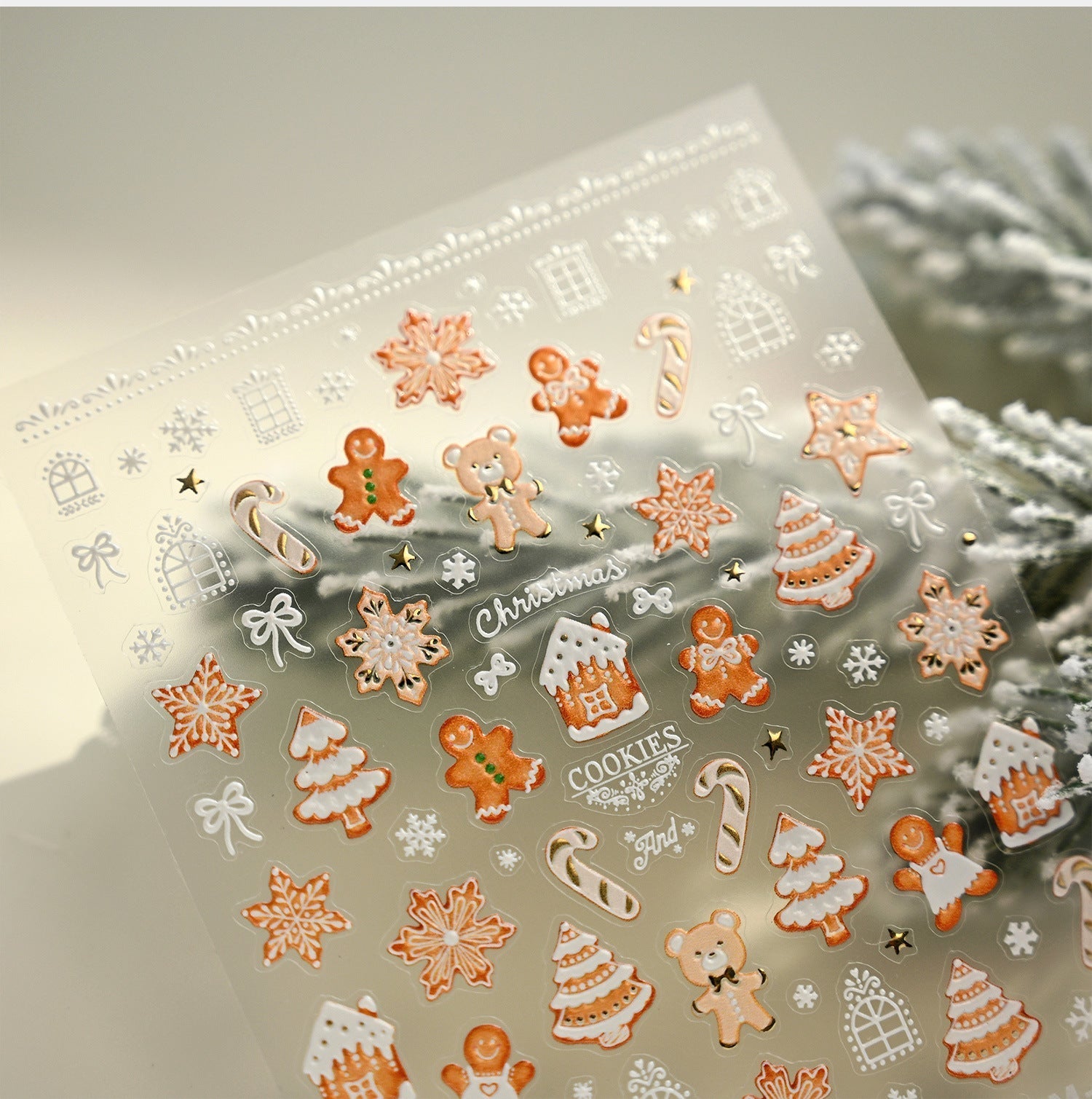 LuLuFun Studio Gingerbread Nail Deco Stickers – DIY Holiday Nail Art Decals