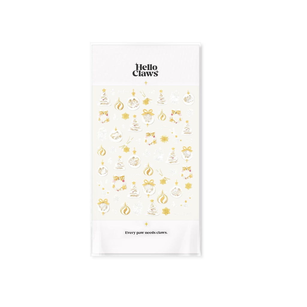 LuLuFun Studio Christmas Nail Deco Stickers – Yellow Holiday Nail Art