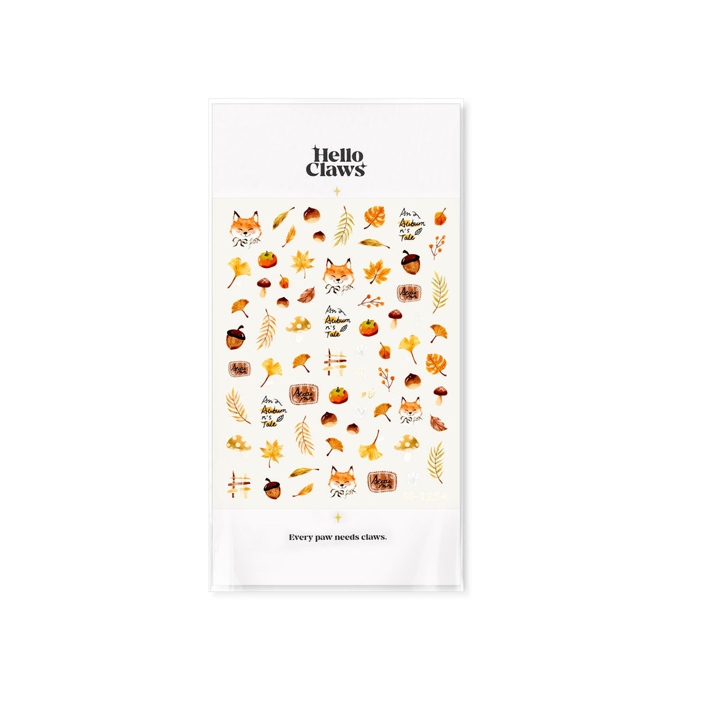 Autumn Fox Nail Deco Stickers | LuLuFun Studio Ultra-Thin Nail Art Decals