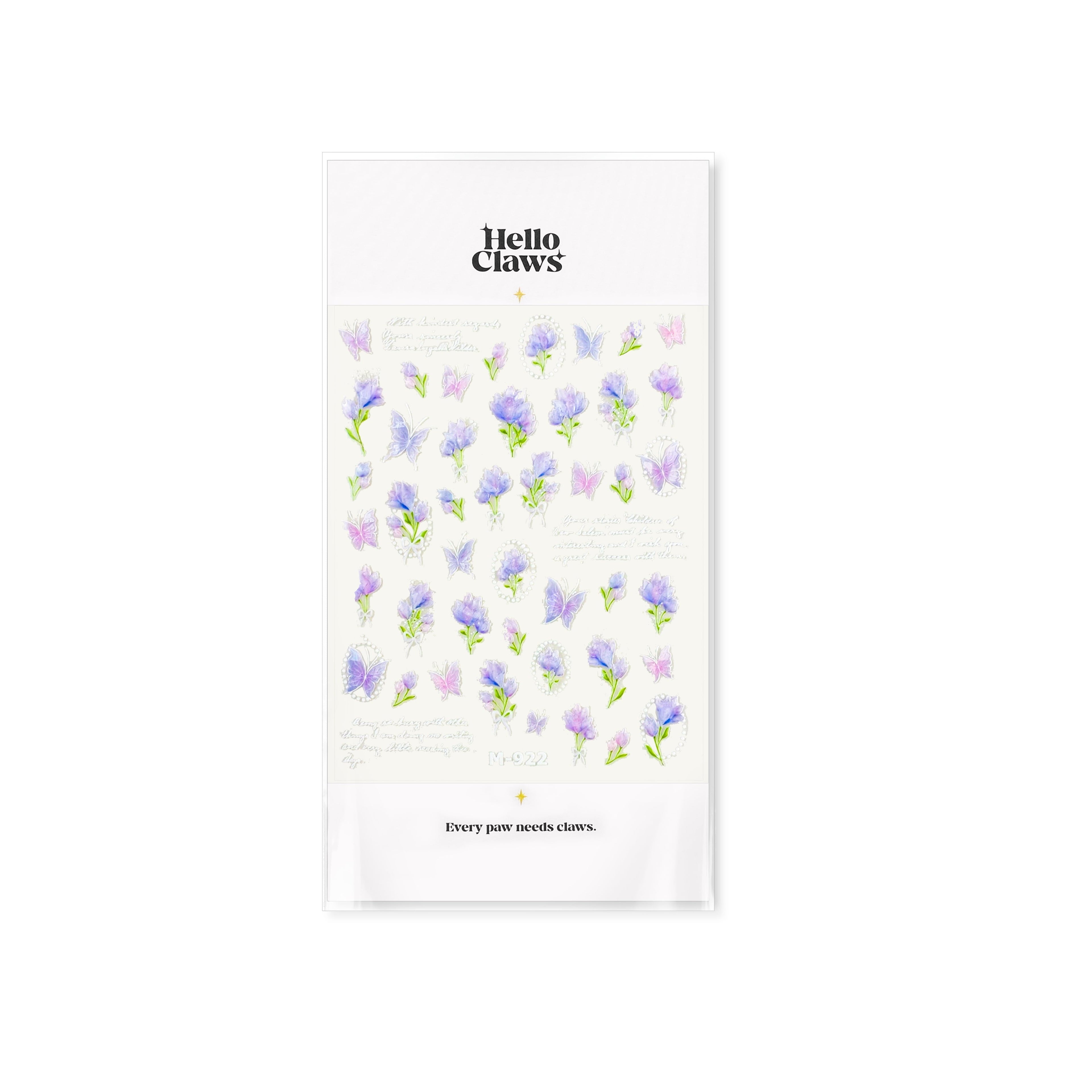 LuLuFun Studio Purple Flower and Butterfly Nail Art Deco Stickers