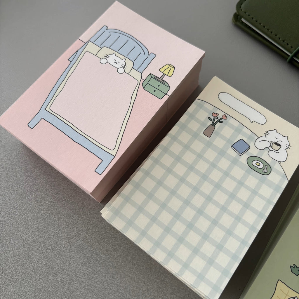LuLuFun Studio Kitty Memo Note - Kawaii Decorative Paper - 30 Sheets