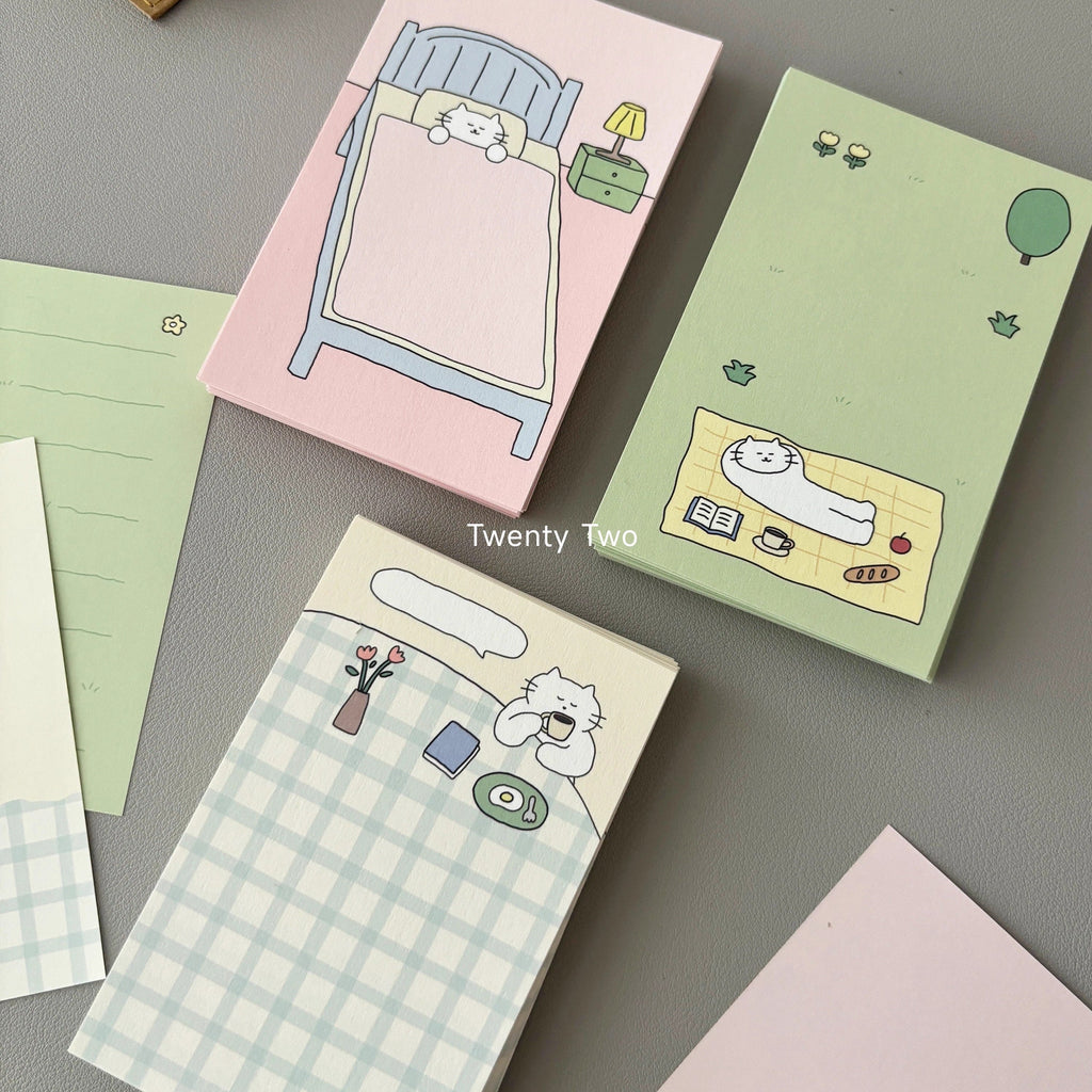 LuLuFun Studio Kitty Memo Note - Kawaii Decorative Paper - 30 Sheets