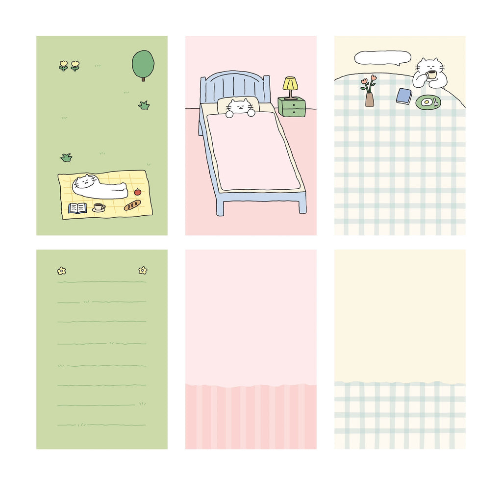 LuLuFun Studio Kitty Memo Note - Kawaii Decorative Paper - 30 Sheets