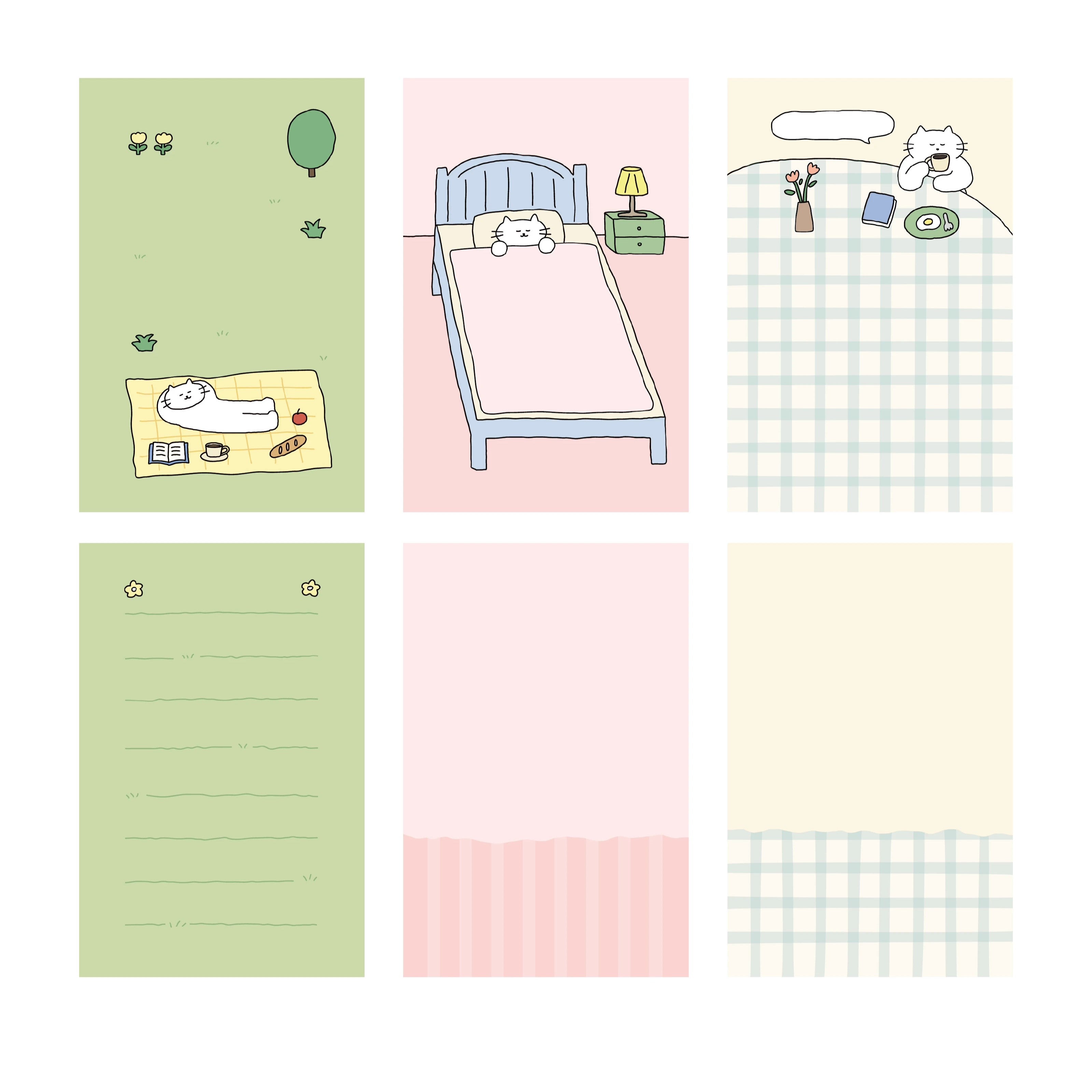 LuLuFun Studio Kitty Memo Note - Kawaii Decorative Paper - 30 Sheets