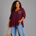 SWING TOP WITH HEART MOTIF