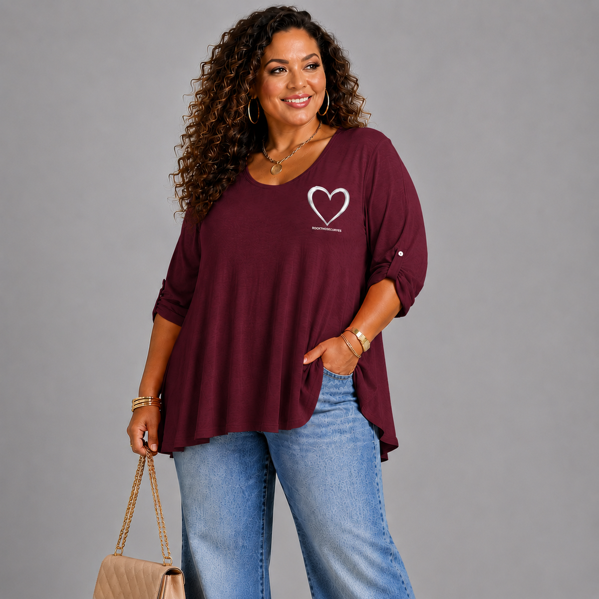 SWING TOP WITH HEART MOTIF