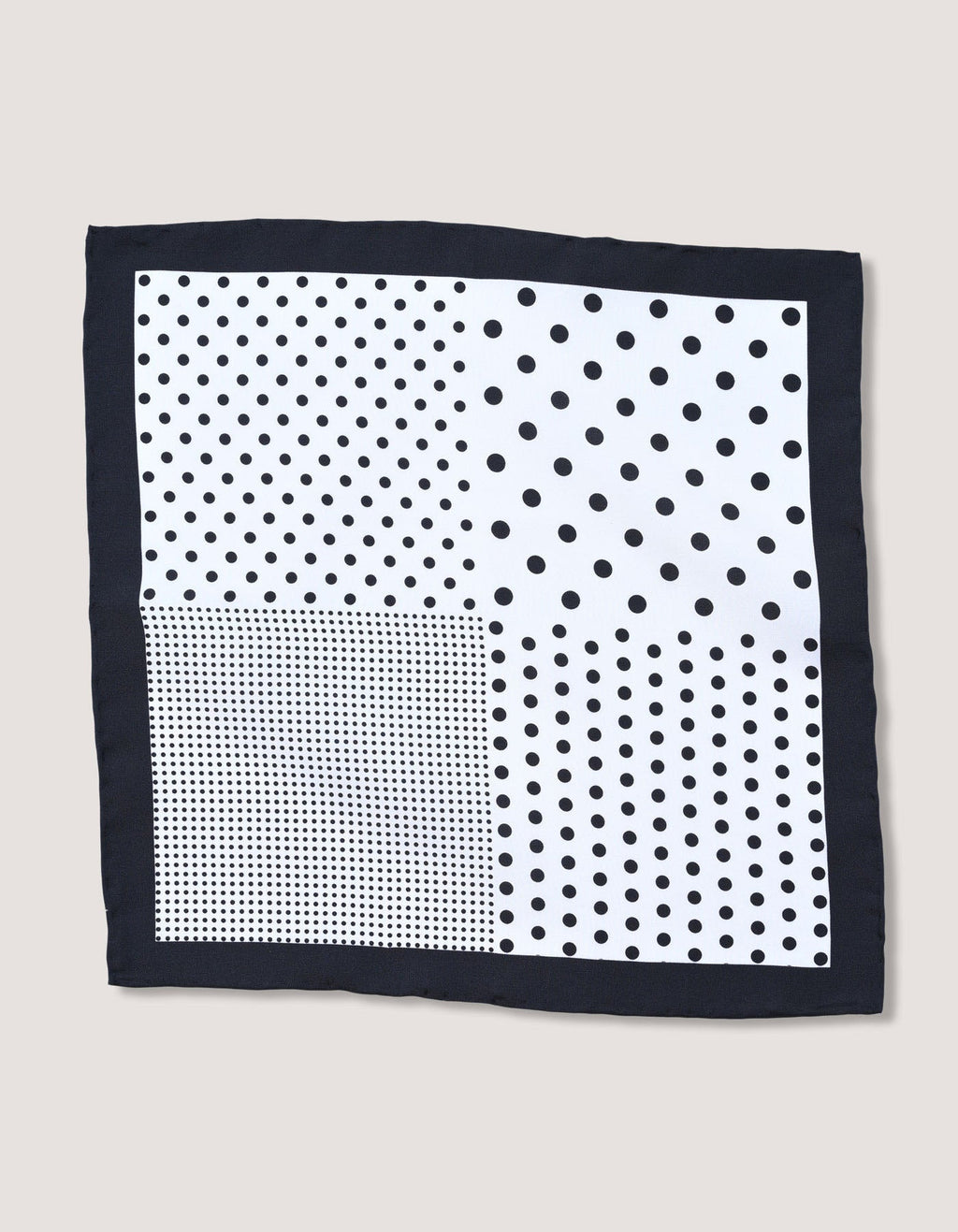 White and Black Dotted Silk Pocket Square
