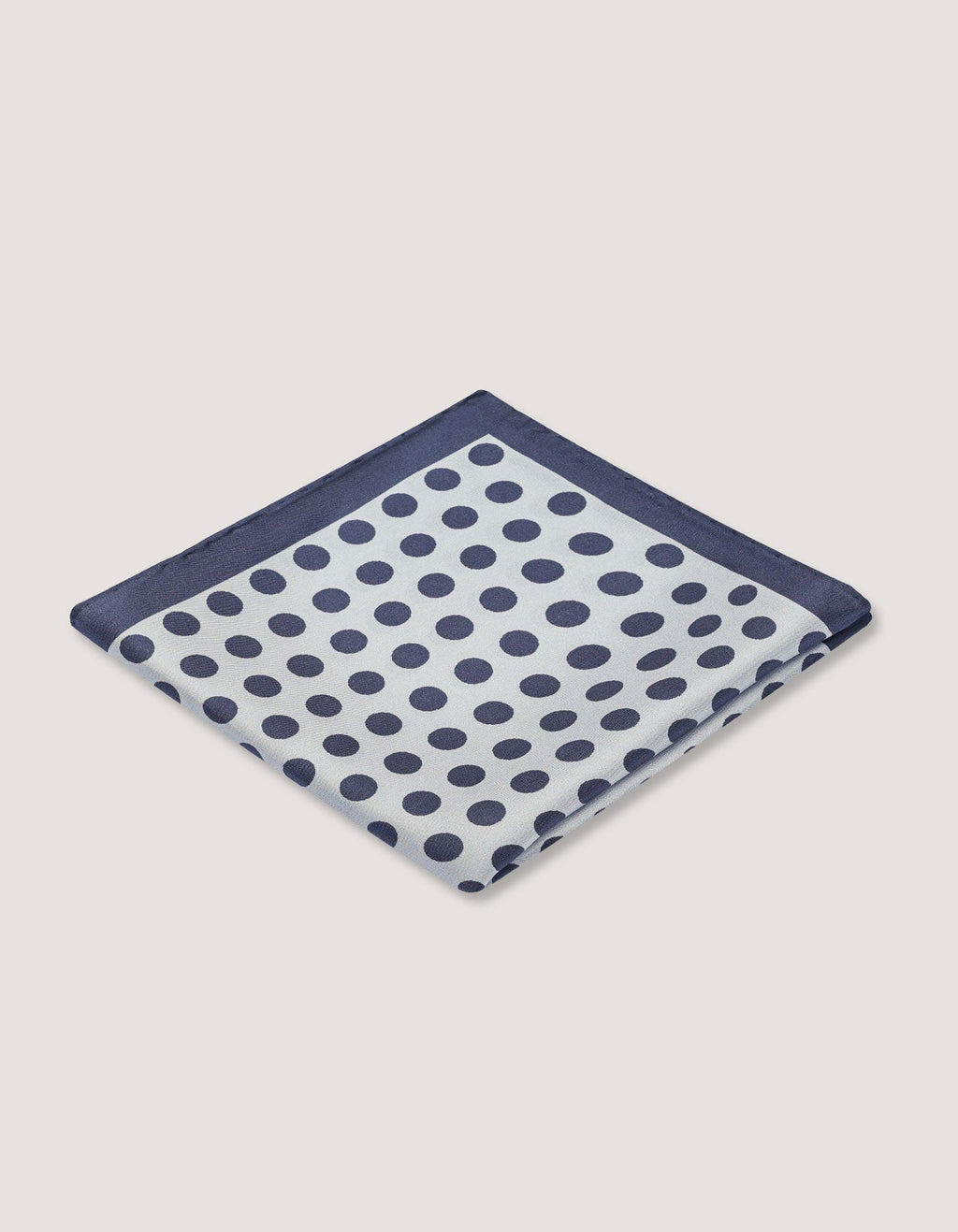 Dotted Silk Pocket Square – Silver & Navy