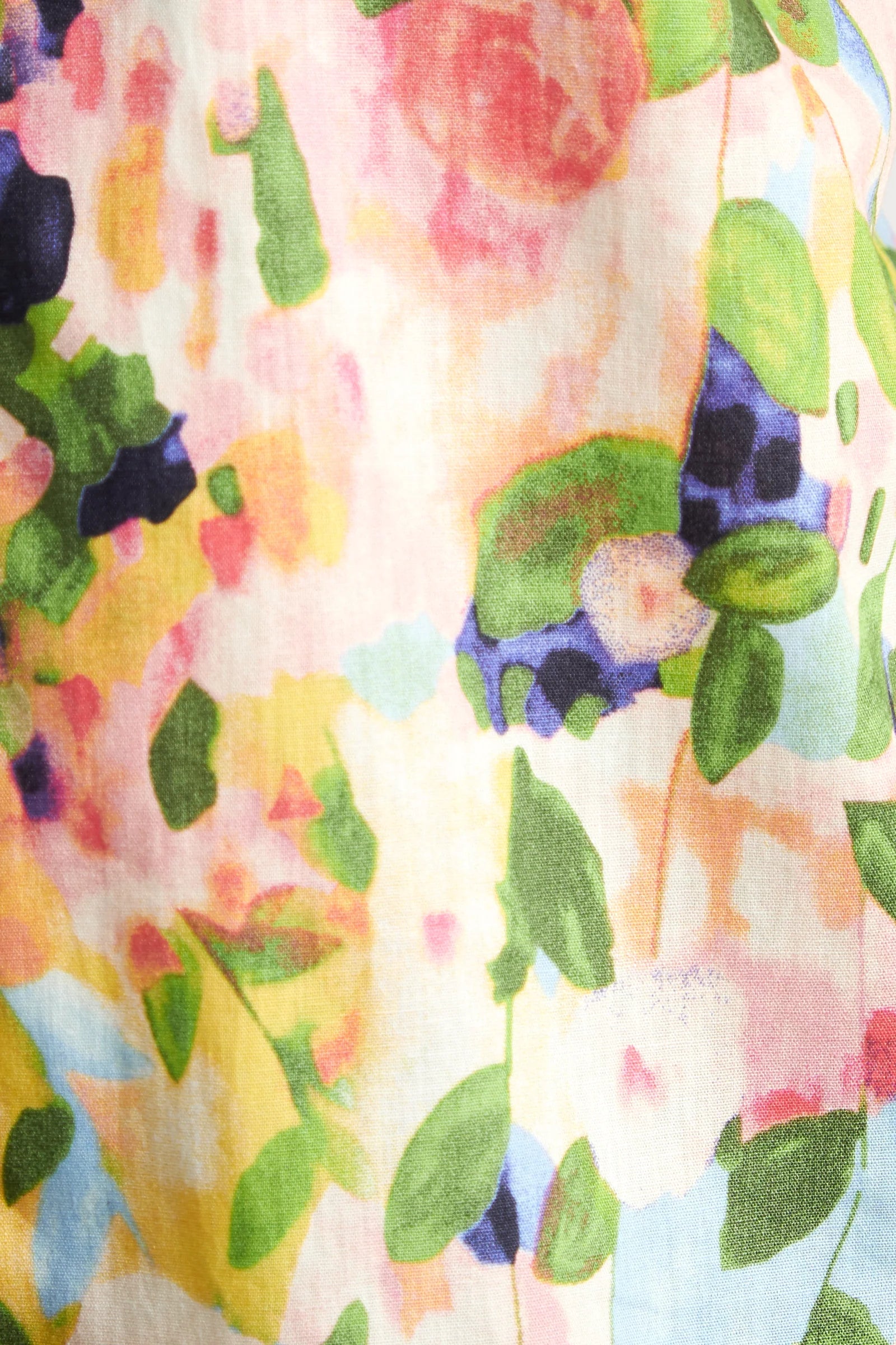Eren Summer Dream Cut-Away Shoulder Print Midi Dress