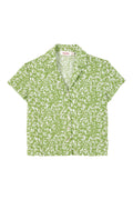 Marika Negative Floral Print Short Sleeve Shirt - Green