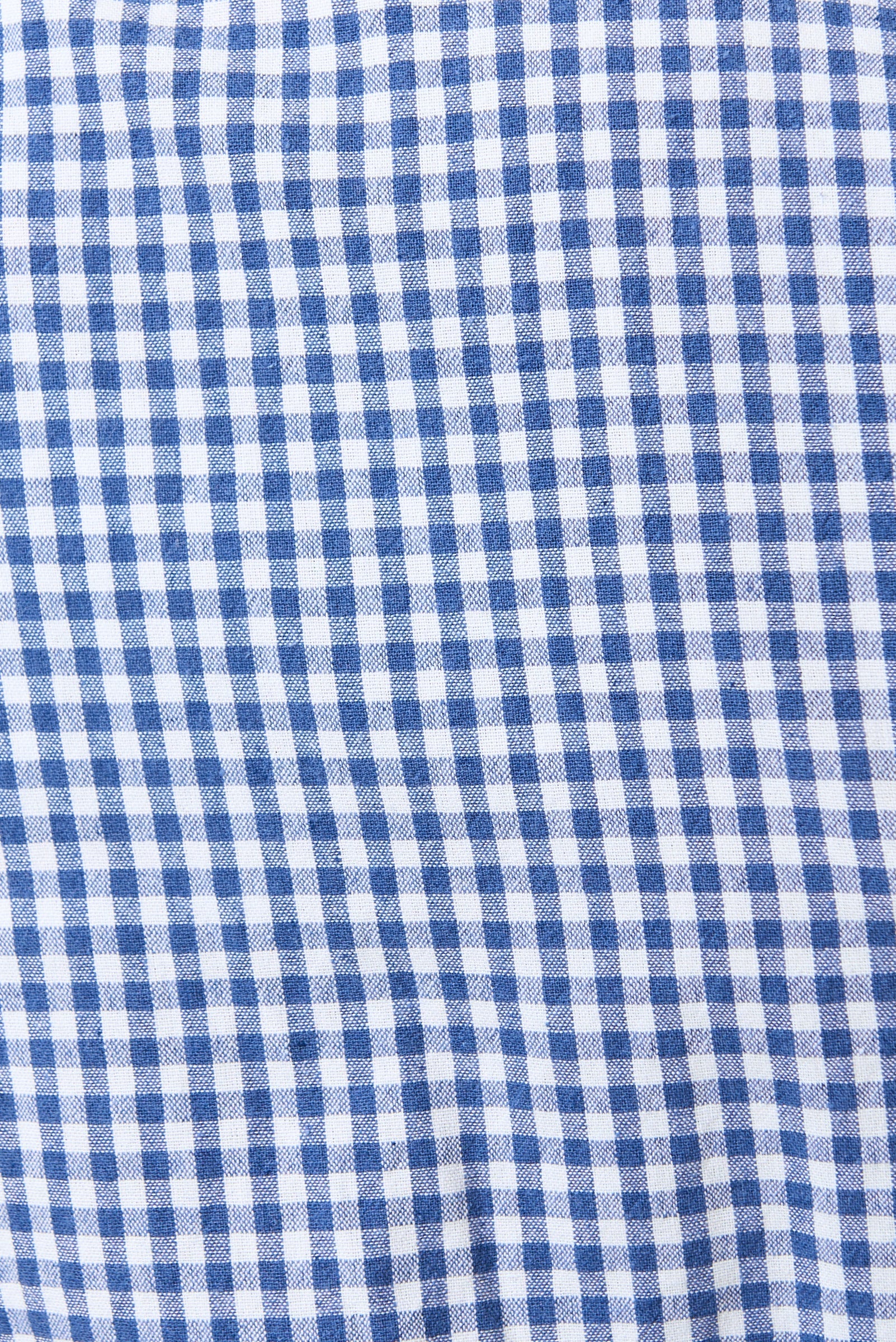 Dot Gingham Ric Rac Trim Statement Collar Mini Dress - Blue